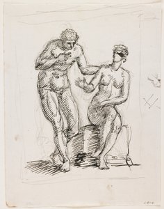 Study of a Standing Male Nude and Seated Female Nude